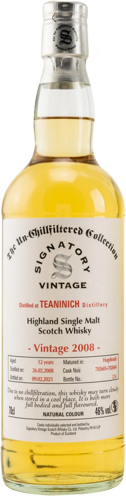 Teaninich 2008 SV  The Un-Chillfiltered Collection