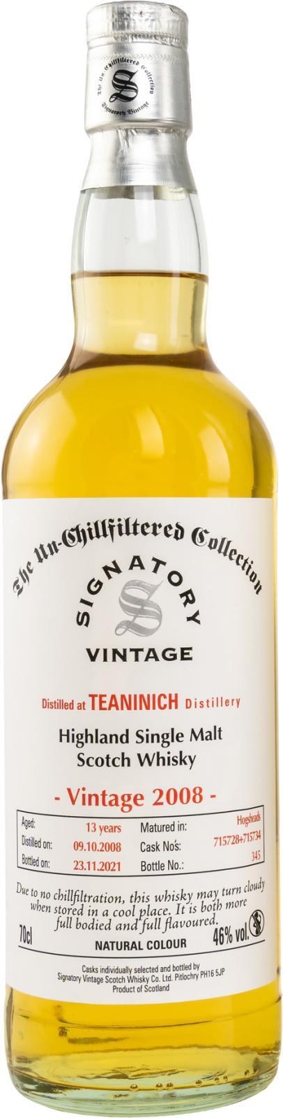 Teaninich 2008 SV  The Un-Chillfiltered Collection