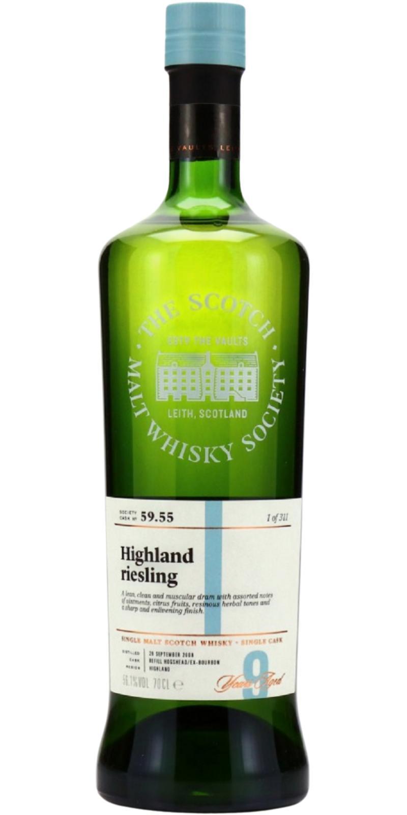Teaninich 2008 SMWS 59.55  Highland riesling