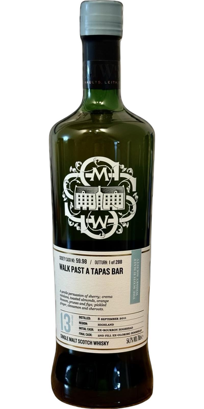 Teaninich 2011 SMWS 59.98  Walk past a tapas bar