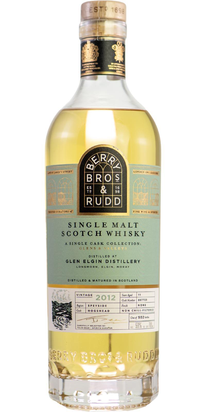 Glen Elgin 2012 BR  A Single Cask Collection: Glens & Valleys