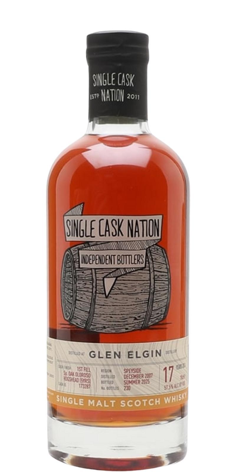 Glen Elgin 2007 JWC  Single Cask Nation