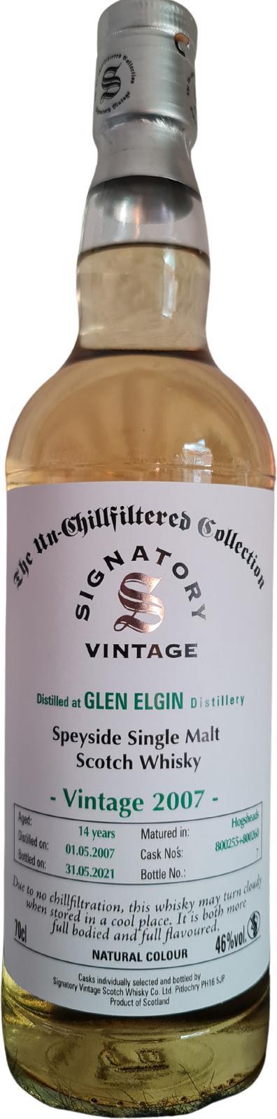 Glen Elgin 2007 SV  The Un-Chillfiltered Collection