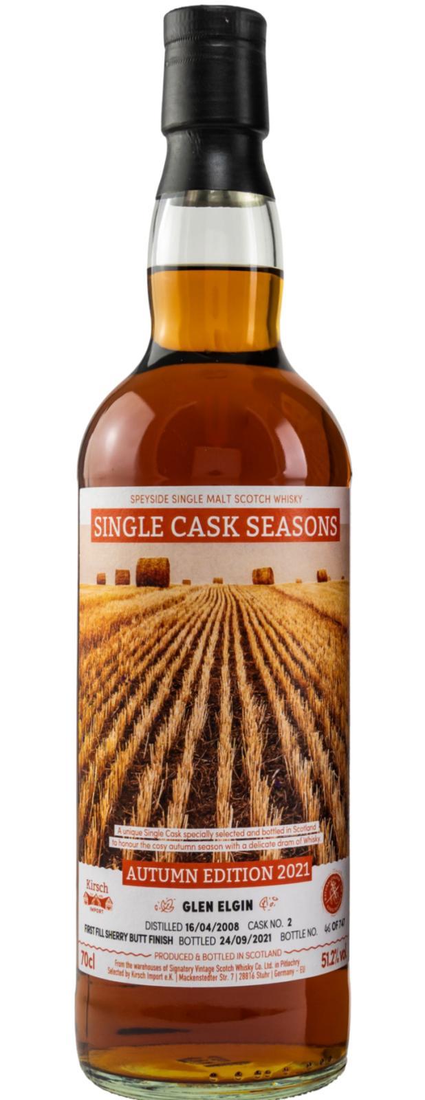 Glen Elgin 2008 SV  Single Cask Seasons - Autumn 2021