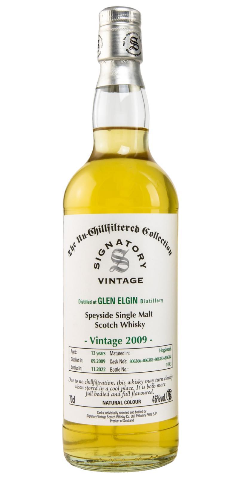 Glen Elgin 2009 SV  The Un-Chillfiltered Collection
