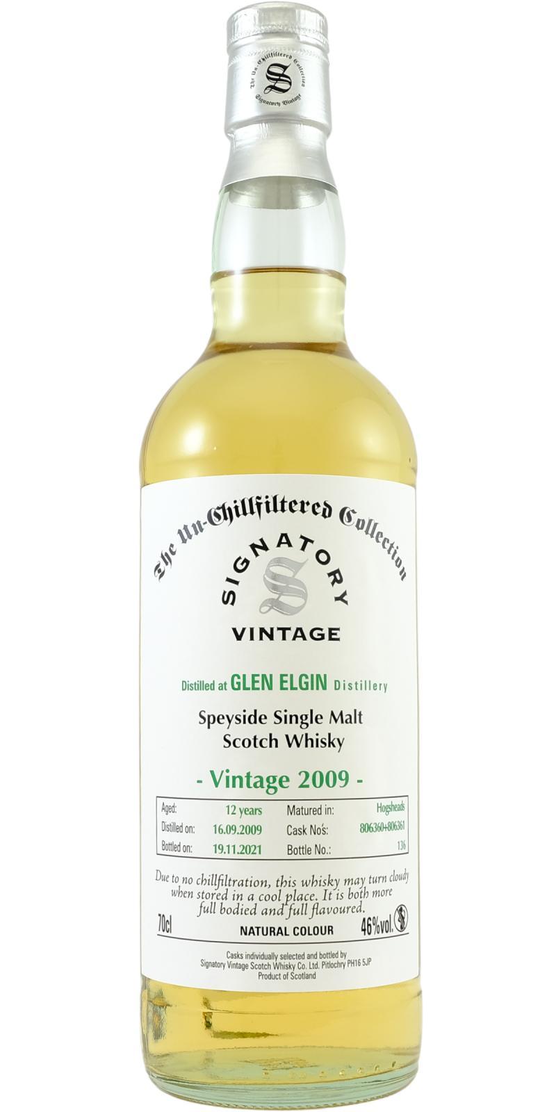 Glen Elgin 2009 SV  The Un-Chillfiltered Collection