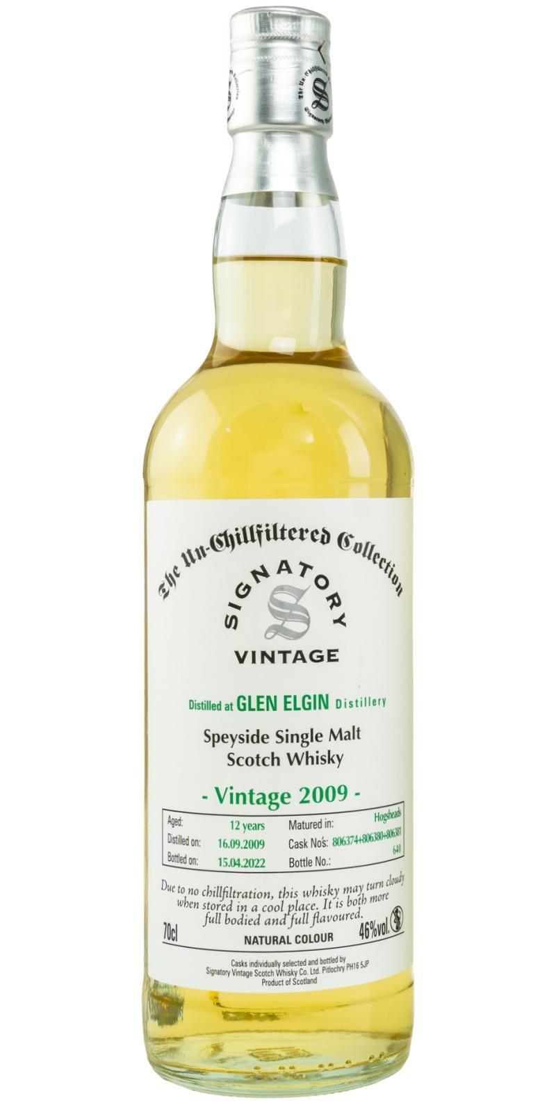 Glen Elgin 2009 SV  The Un-Chillfiltered Collection
