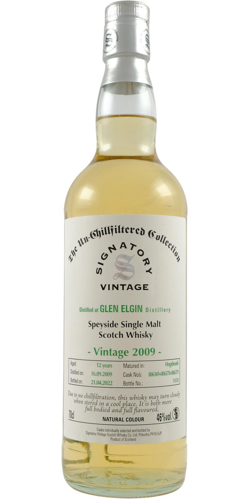 Glen Elgin 2009 SV  The Un-Chillfiltered Collection