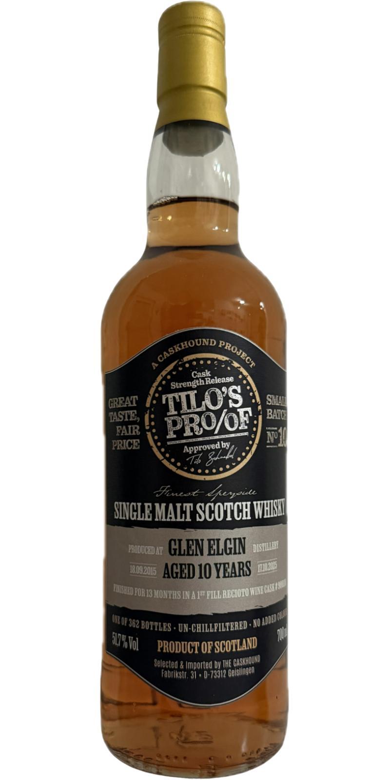Glen Elgin 2015 TCaH  Tilo's Proof Batch 10