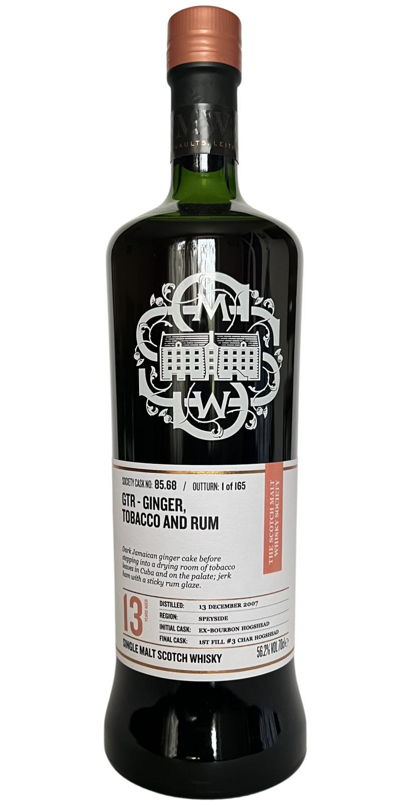 Glen Elgin 2007 SMWS 85.68  GTR - Ginger, tobacco and rum
