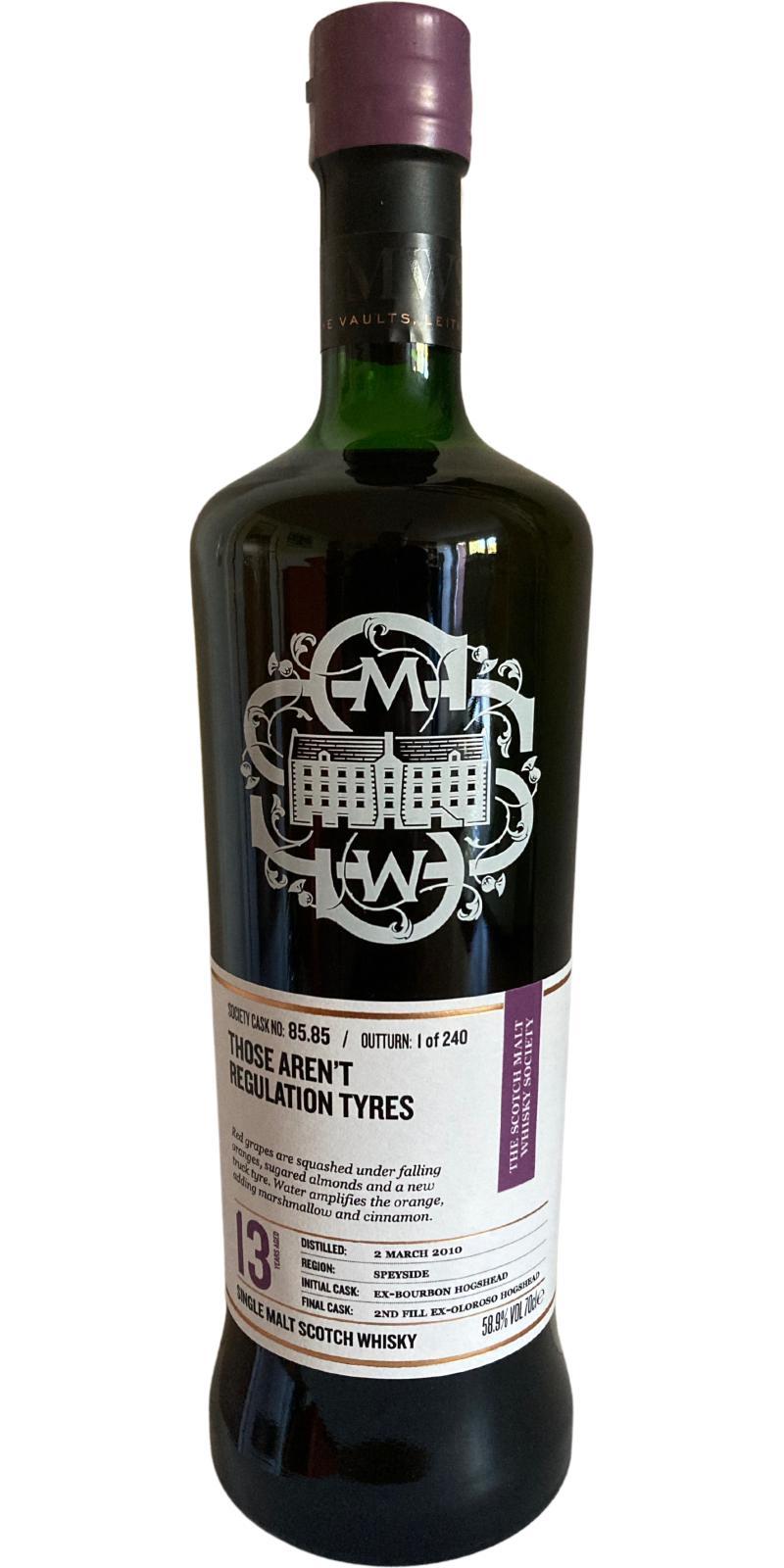 Glen Elgin 2010 SMWS 85.85  Those aren't regulation tyres