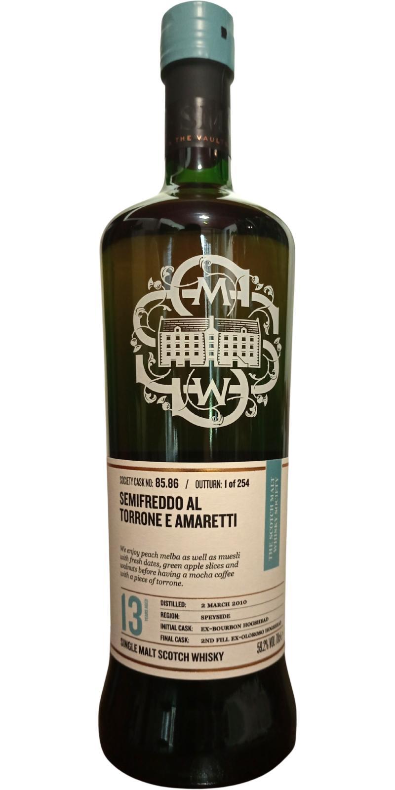 Glen Elgin 2010 SMWS 85.86  Semifreddo al torrone e amaretti