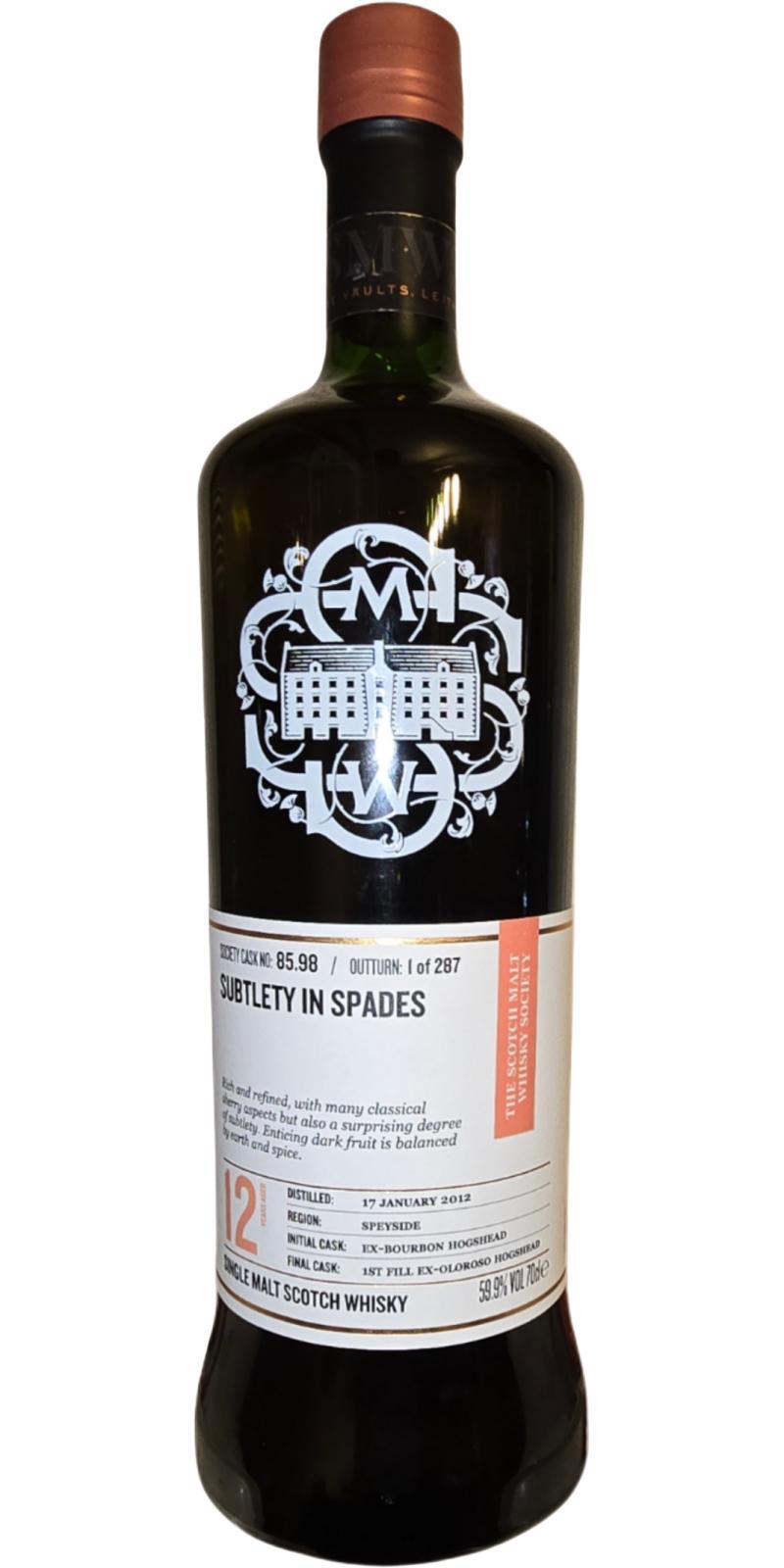 Glen Elgin 2012 SMWS 85.98  Subtlety in spades