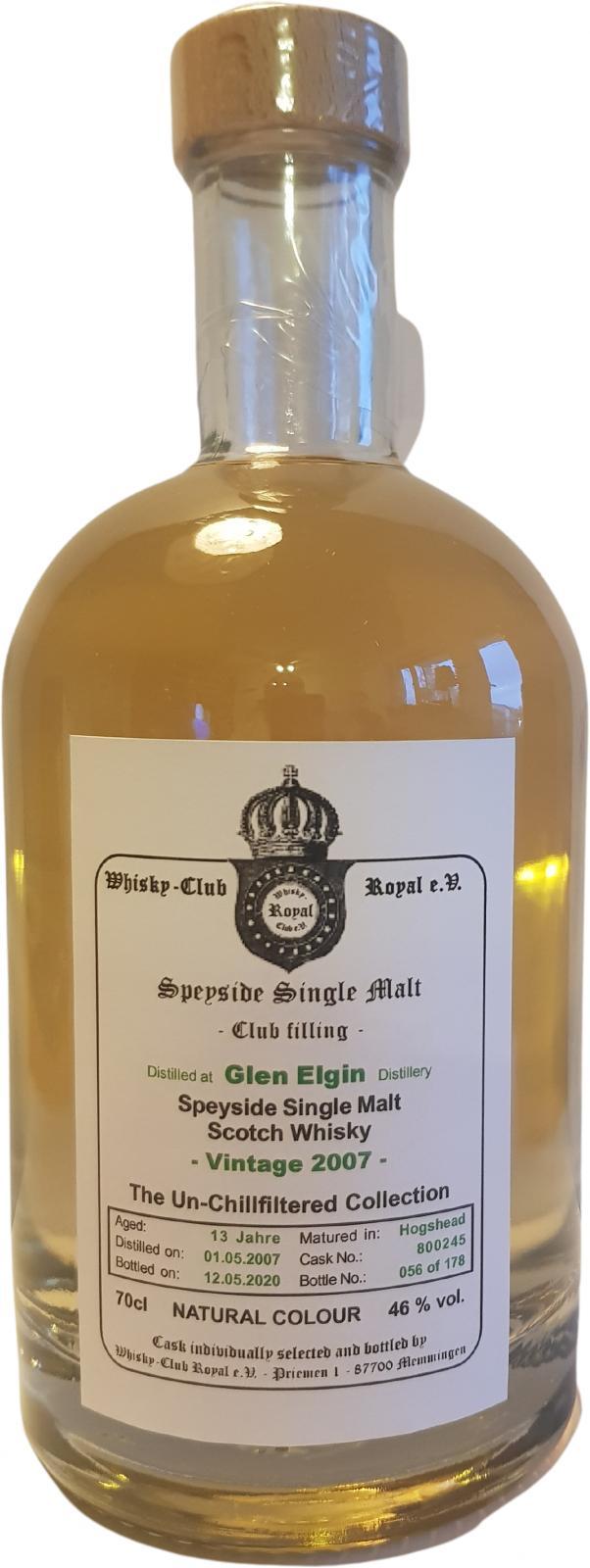 Glen Elgin 2007 WCR  Club filling