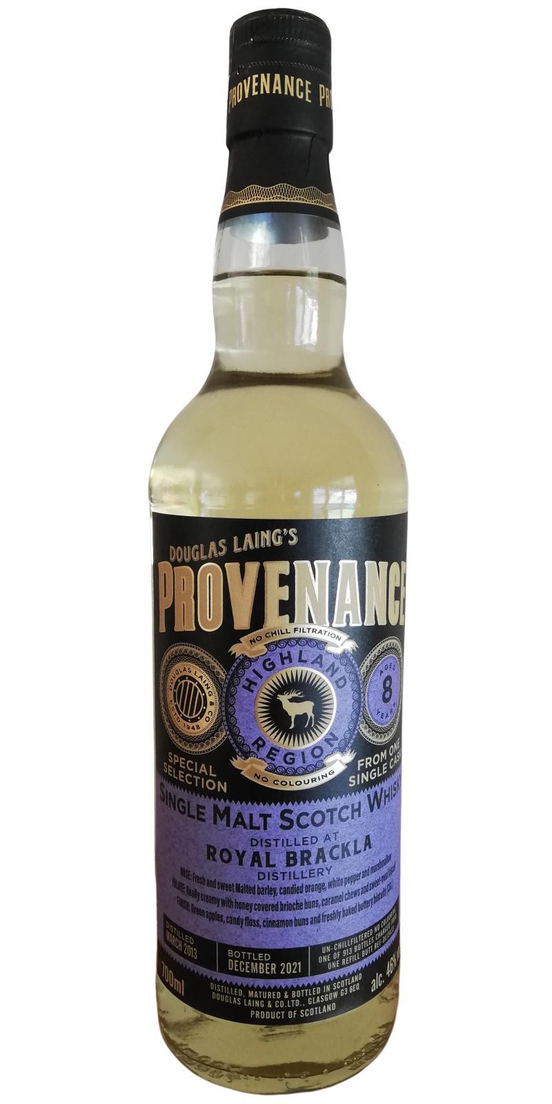 Royal Brackla 2013 DL  Provenance