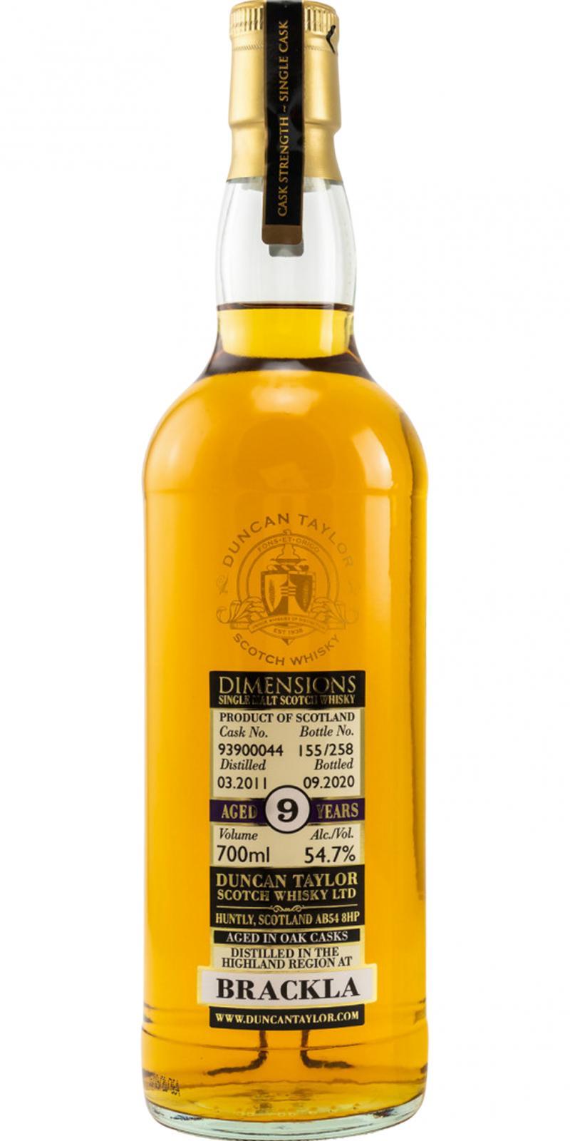 Royal Brackla 2011 DT  Dimensions