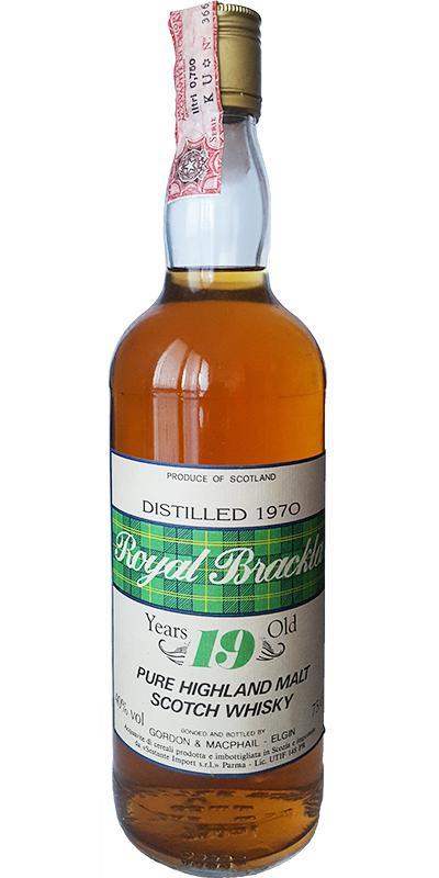 Royal Brackla 1970 GM  Tartan stripe label