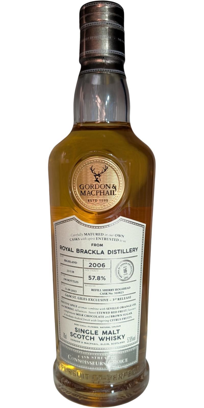 Royal Brackla 2006 GM  Connoisseurs Choice - Cask Strength