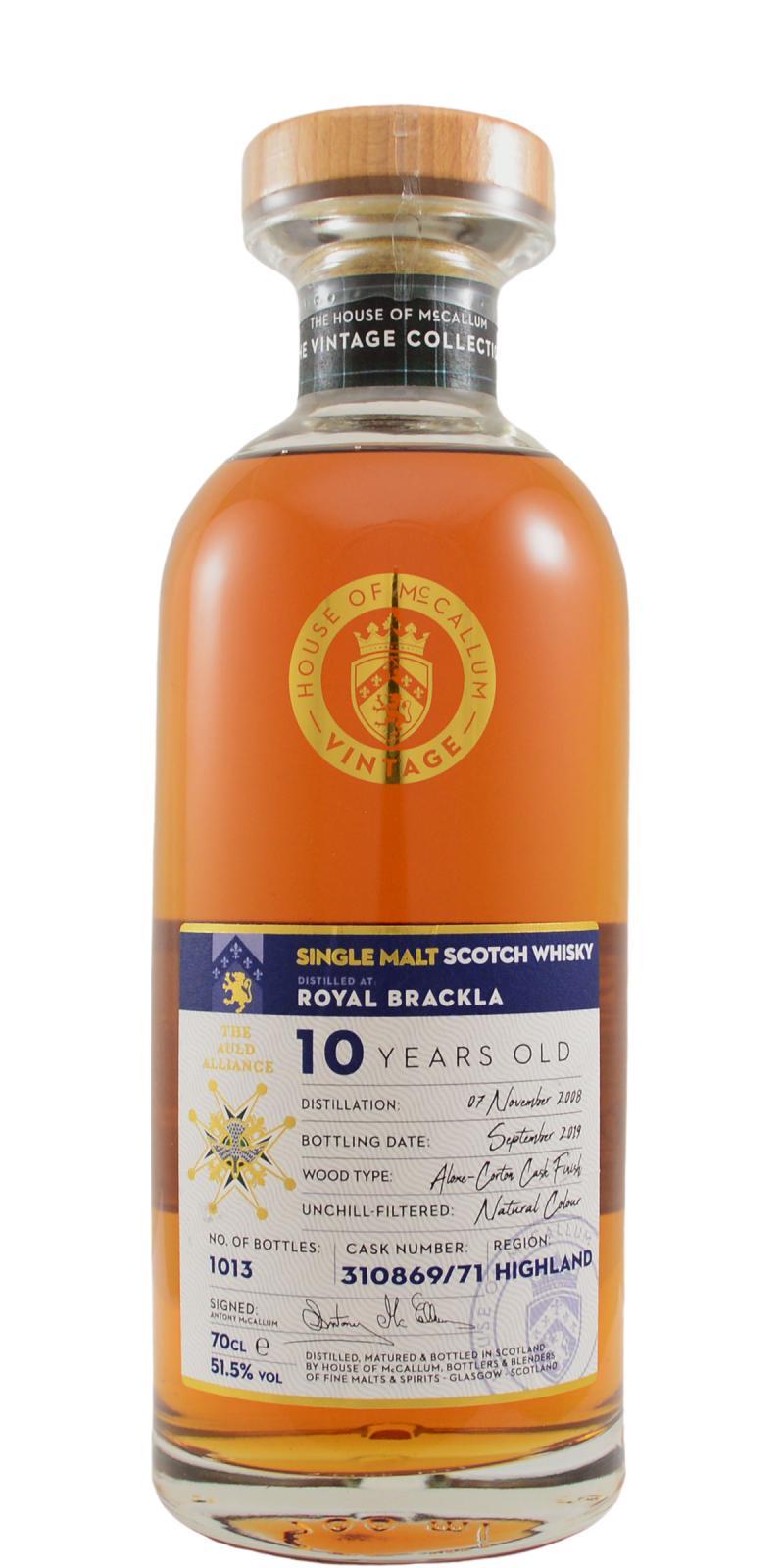 Royal Brackla 2008 HoMc  The Vintage Collection