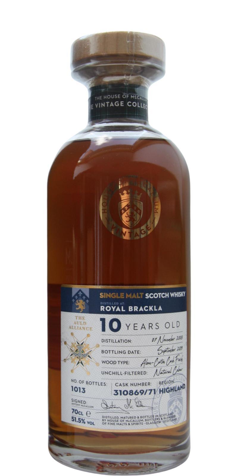 Royal Brackla 2008 HoMc  The Vintage Collection