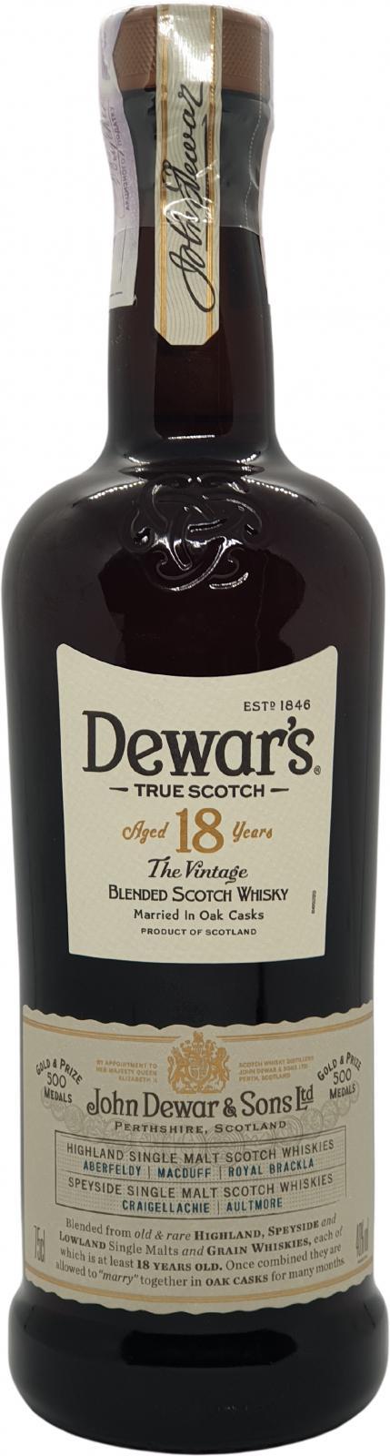 Dewar's 18-year-old  Founders Reserve