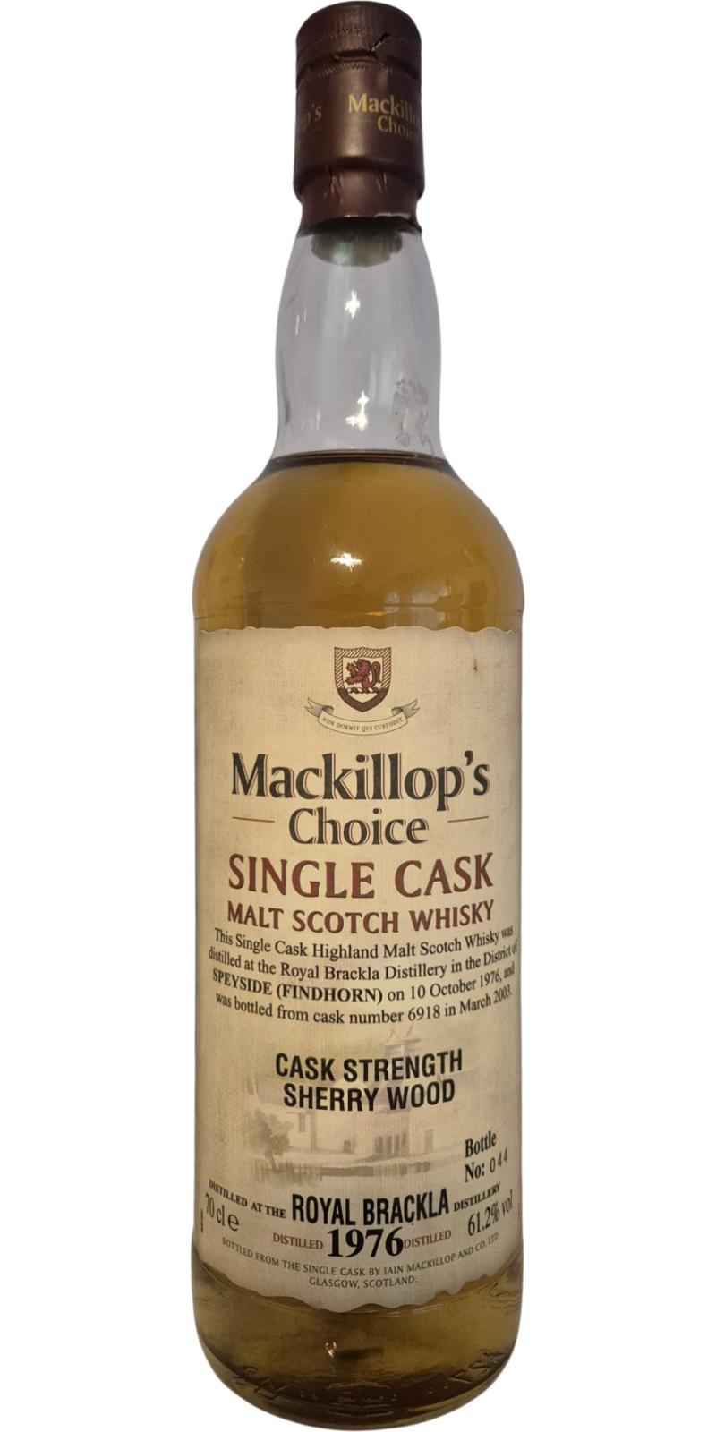 Royal Brackla 1976 McC  Single Cask - Cask Strength