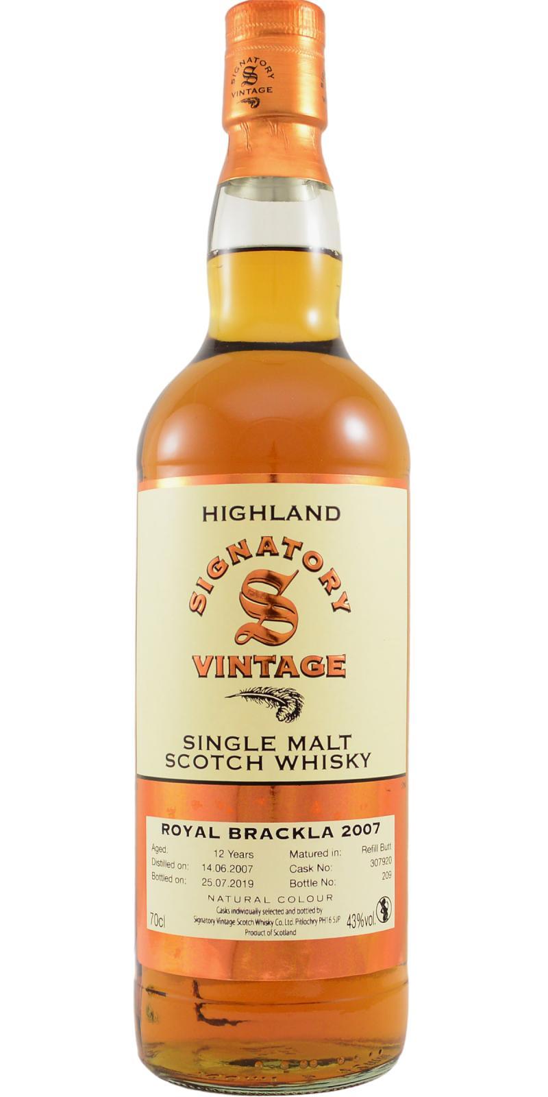 Royal Brackla 2007 SV  Vintage Collection