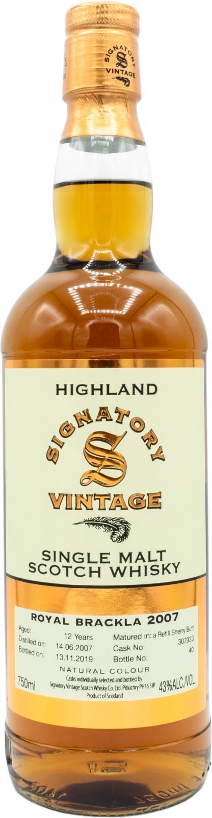 Royal Brackla 2007 SV  Vintage Collection