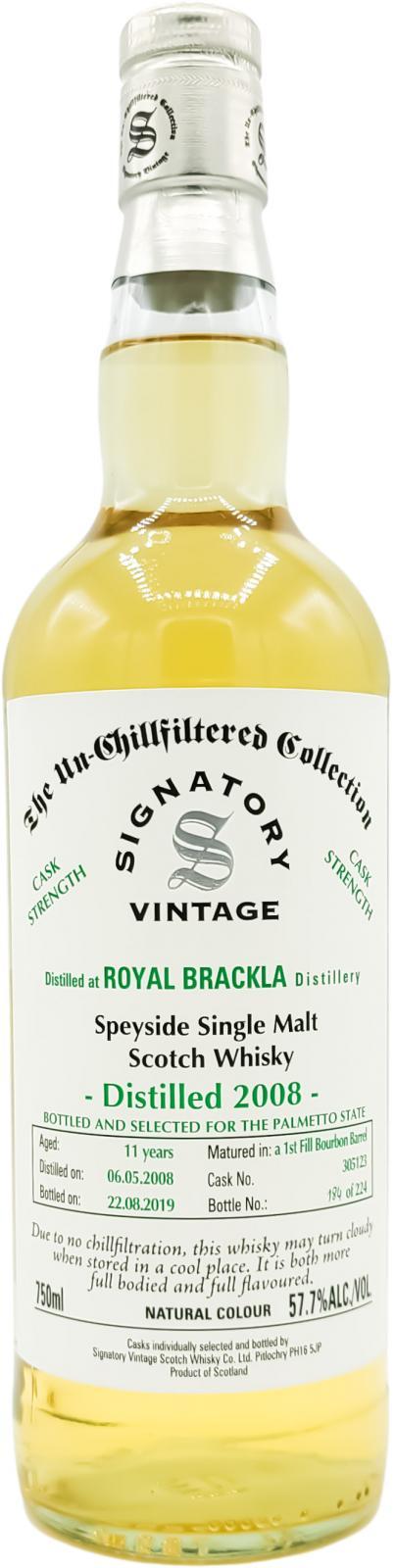 Royal Brackla 2008 SV  Cask Strength