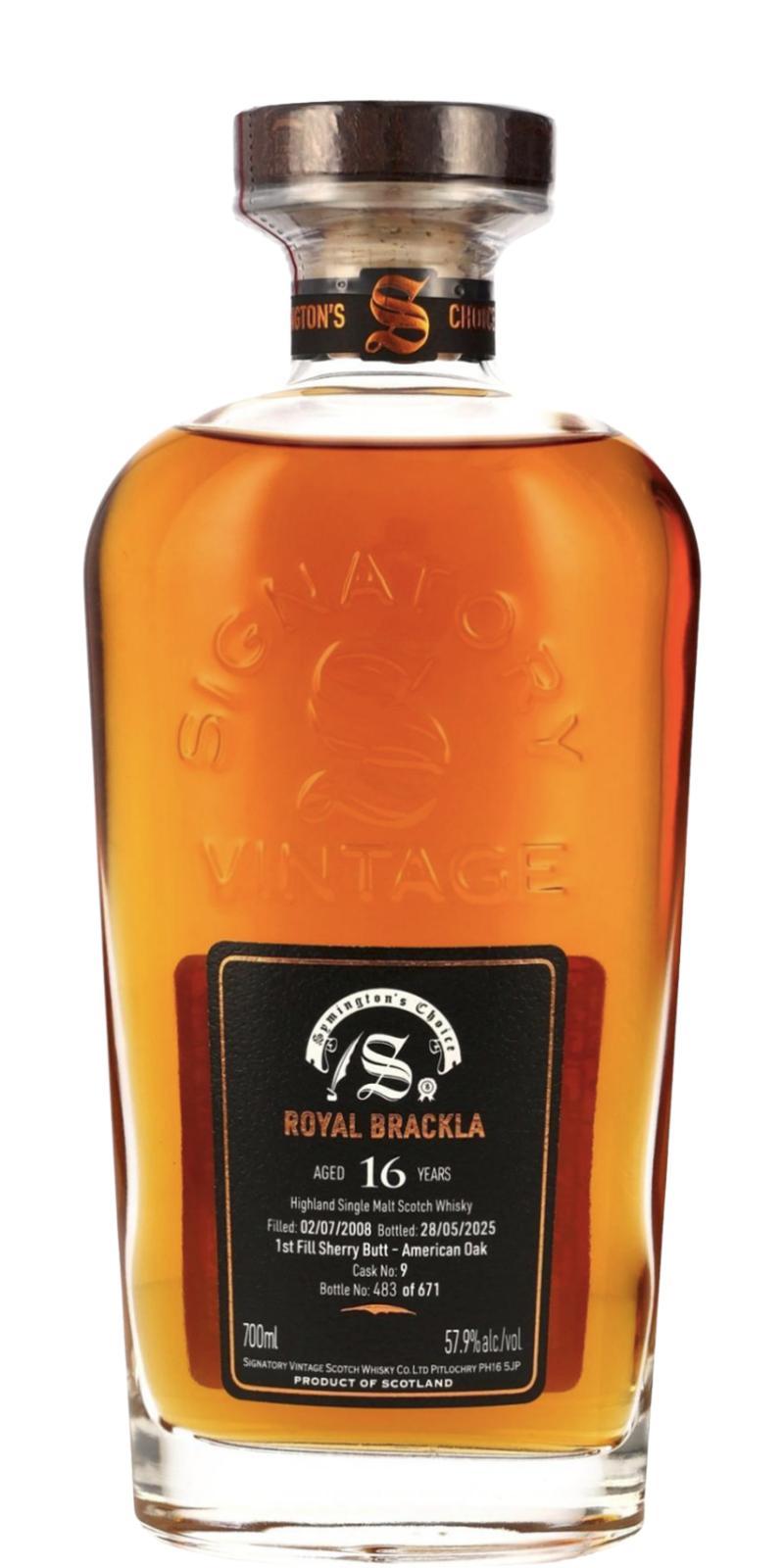 Royal Brackla 2008 SV  Cask Strength Collection - Symington’s Choice
