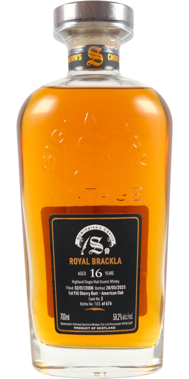 Royal Brackla 2008 SV  Cask Strength Collection - Symington’s Choice