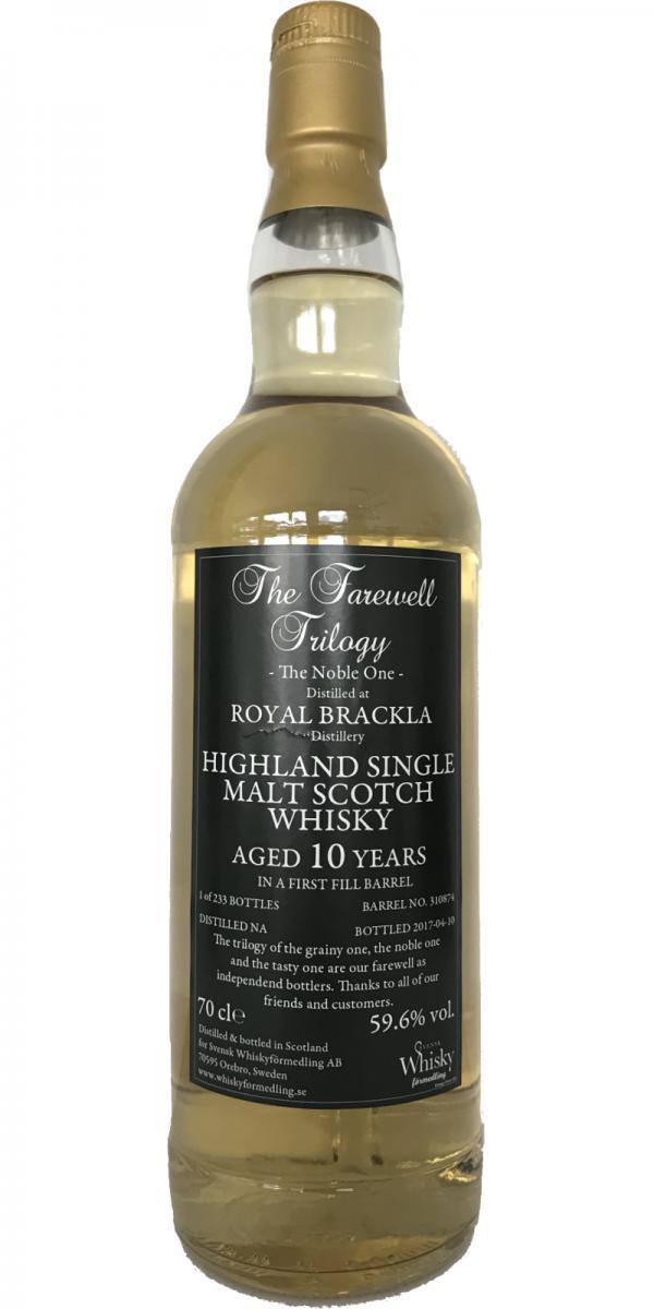 Royal Brackla 10-year-old SWf  The Farewell Trilogy