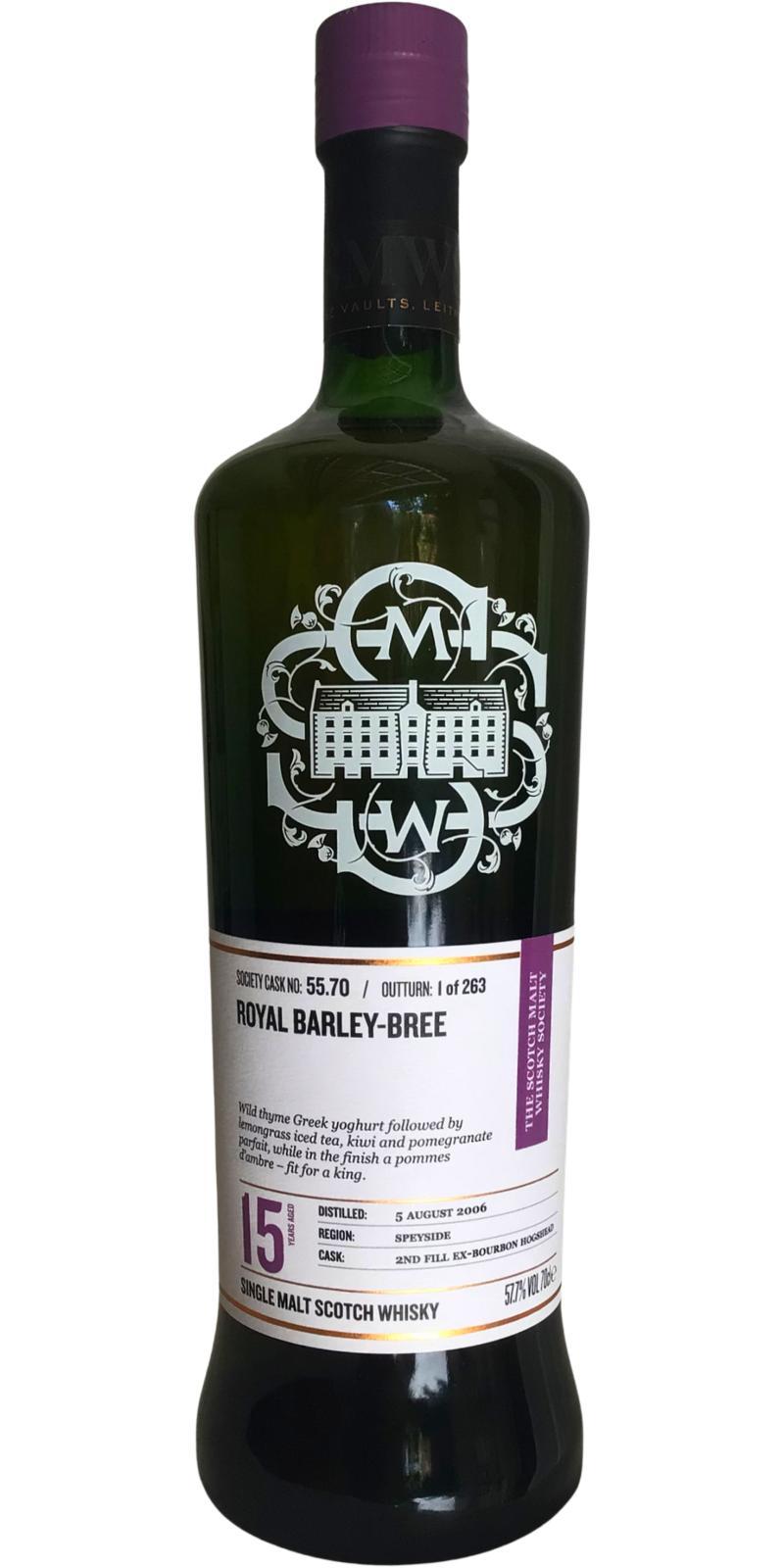 Royal Brackla 15-year-old SMWS 55.70  Royal barley-bree