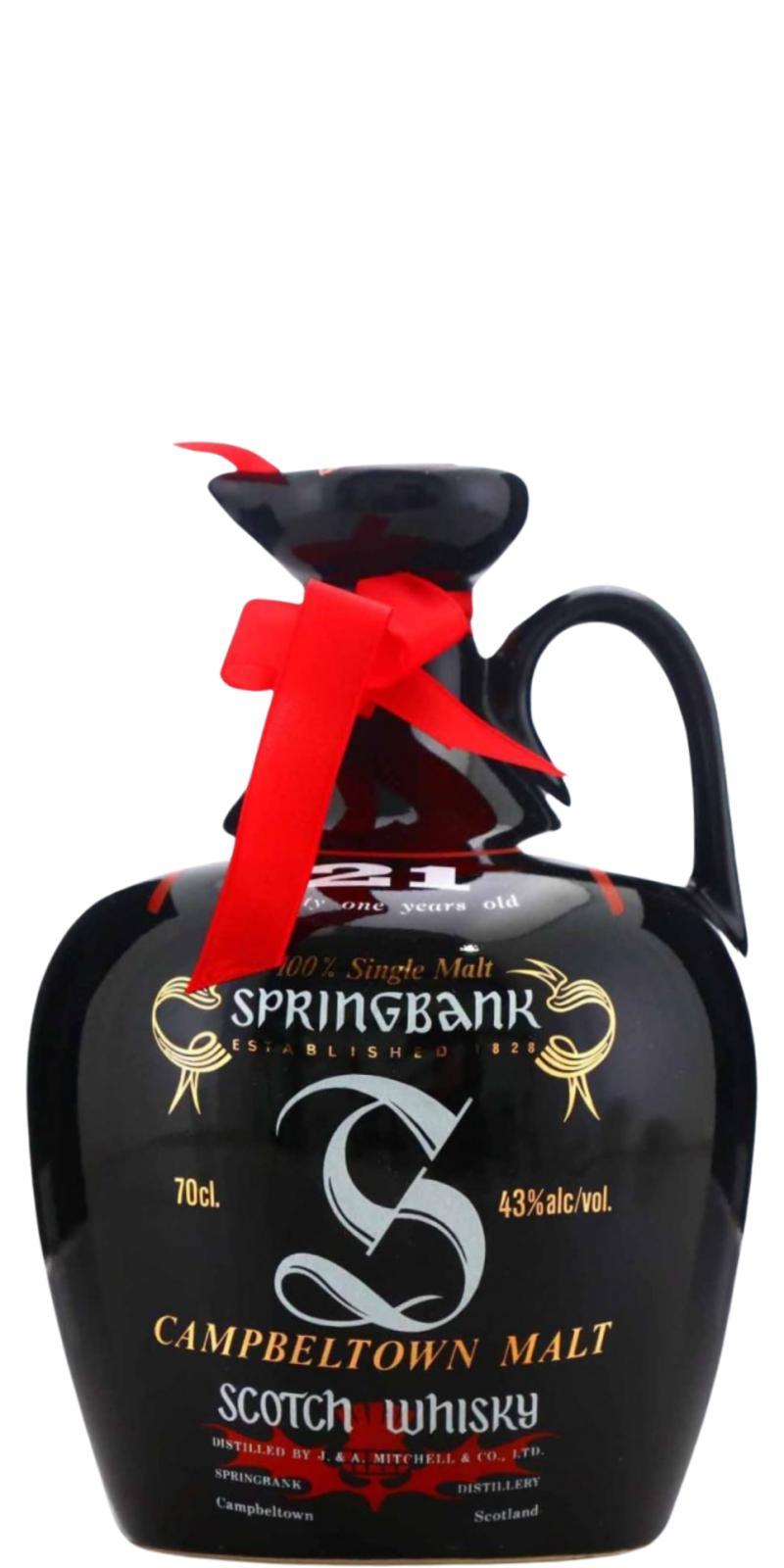 Springbank 21-year-old Black Ceramic Jug