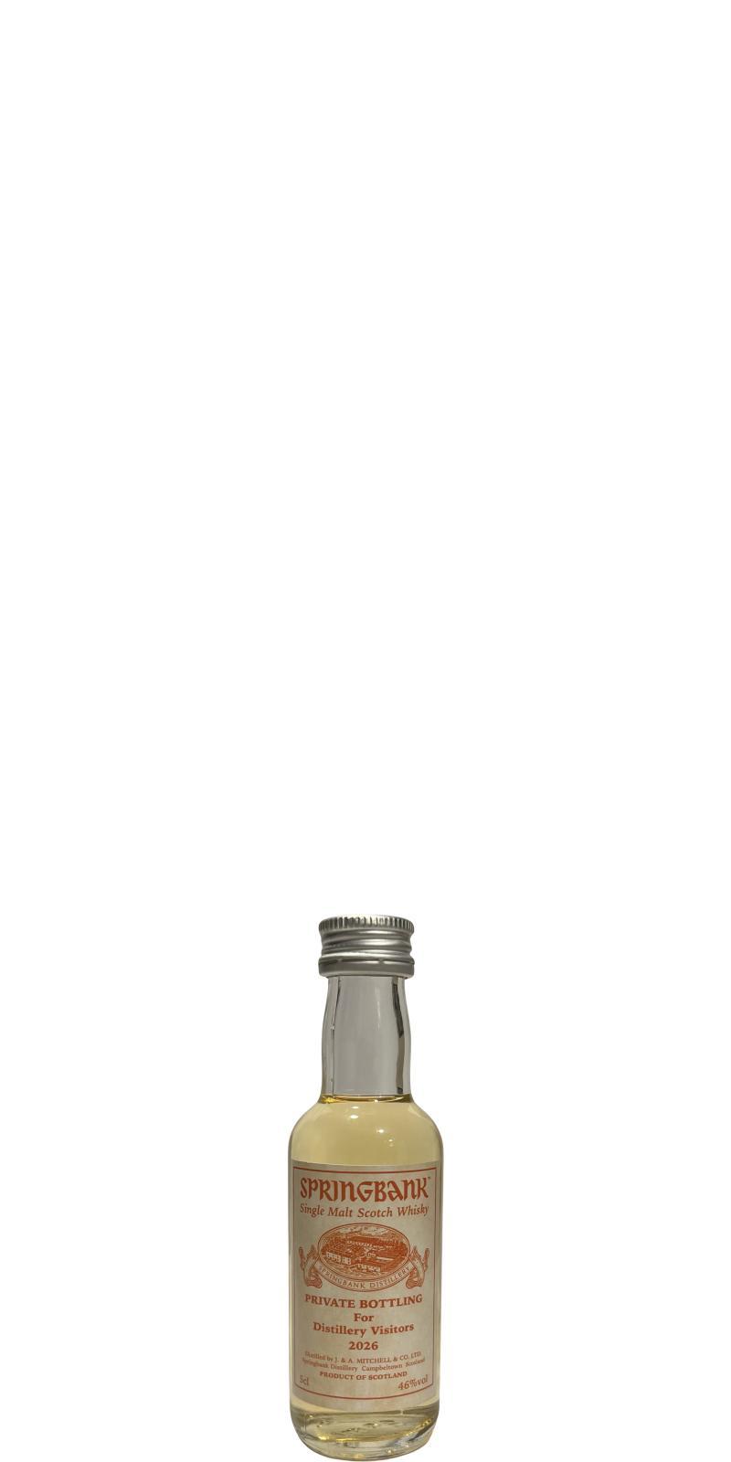 Springbank Distillery Visitors 2026 Private Bottling