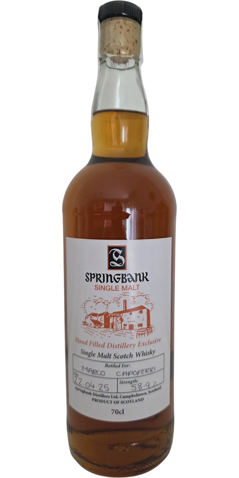 Springbank Hand Filled Distllery Exclusive