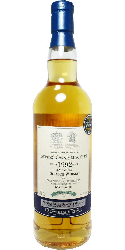 Springbank 1992 BR Peat-Smoked Berrys' Own Selection