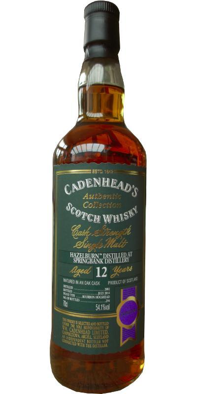 Hazelburn 2002 CA Authentic Collection