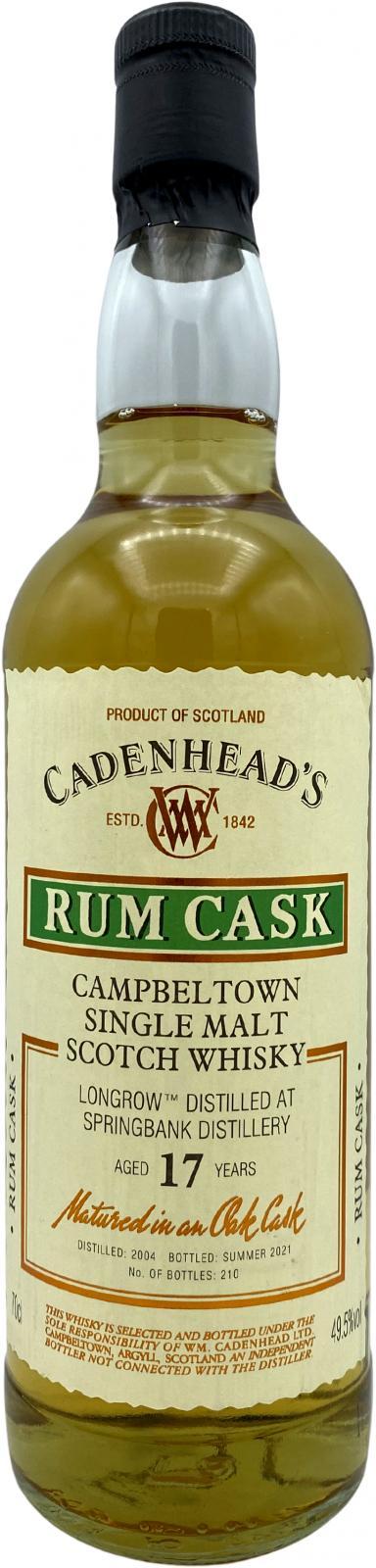 Longrow 2004 CA Wood Range - Rum Cask