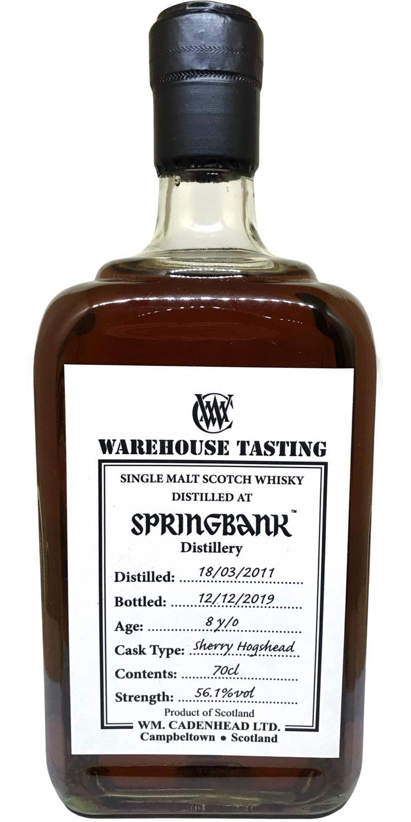 Springbank 2011 CA Warehouse Tasting