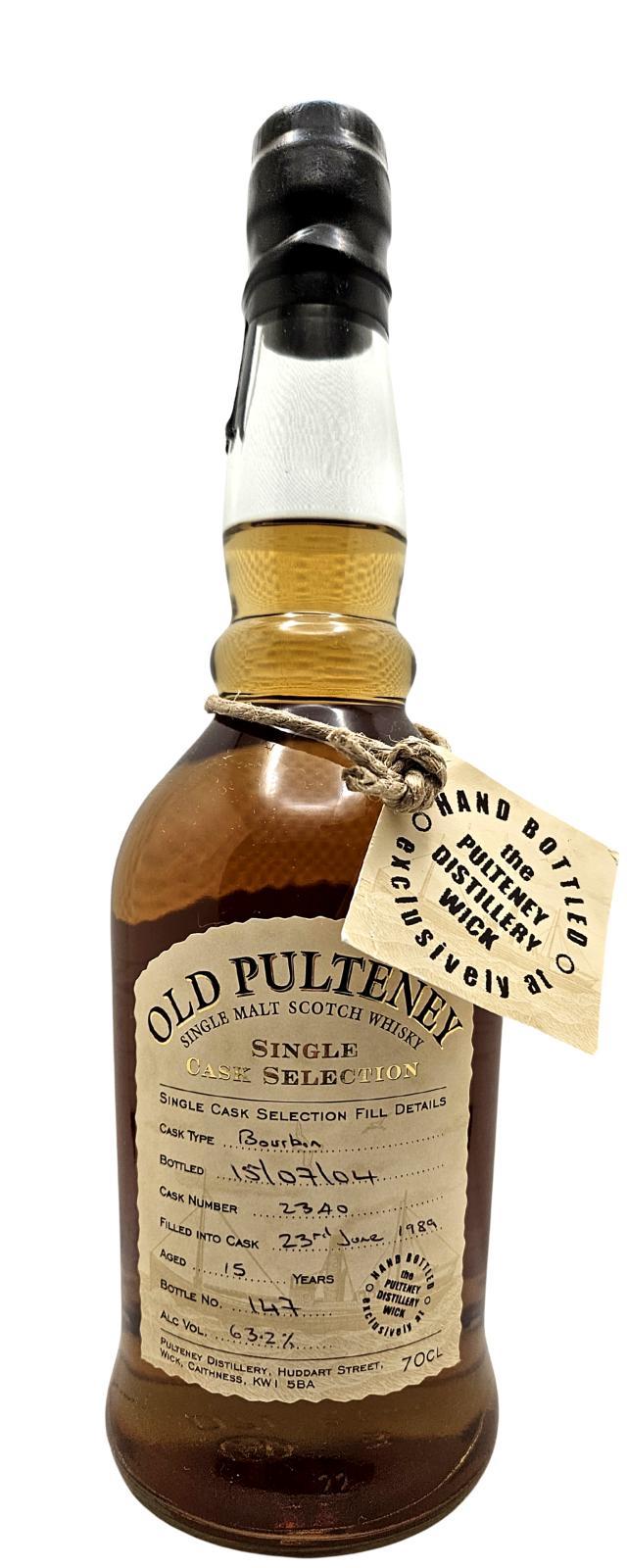 Old Pulteney 1989  Hand Bottled at the Distillery