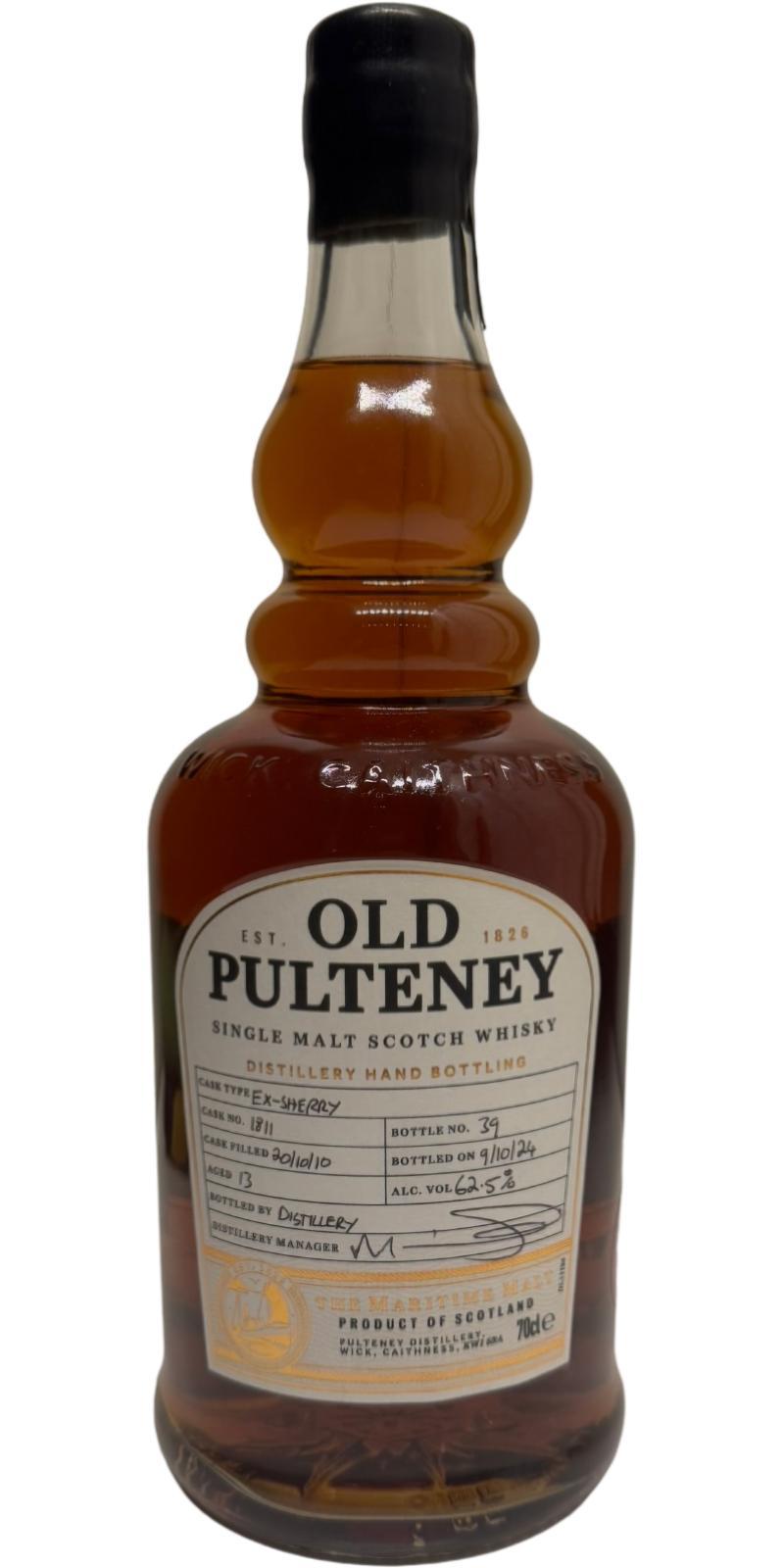 Old Pulteney 2010  Distillery Hand Bottling