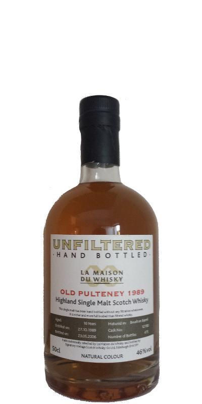 Old Pulteney 1989 LMDW  Unfiltered Handbottled