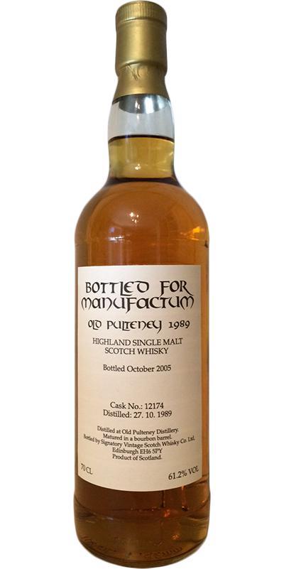 Old Pulteney 1989 SV  Bottled for Manufactum