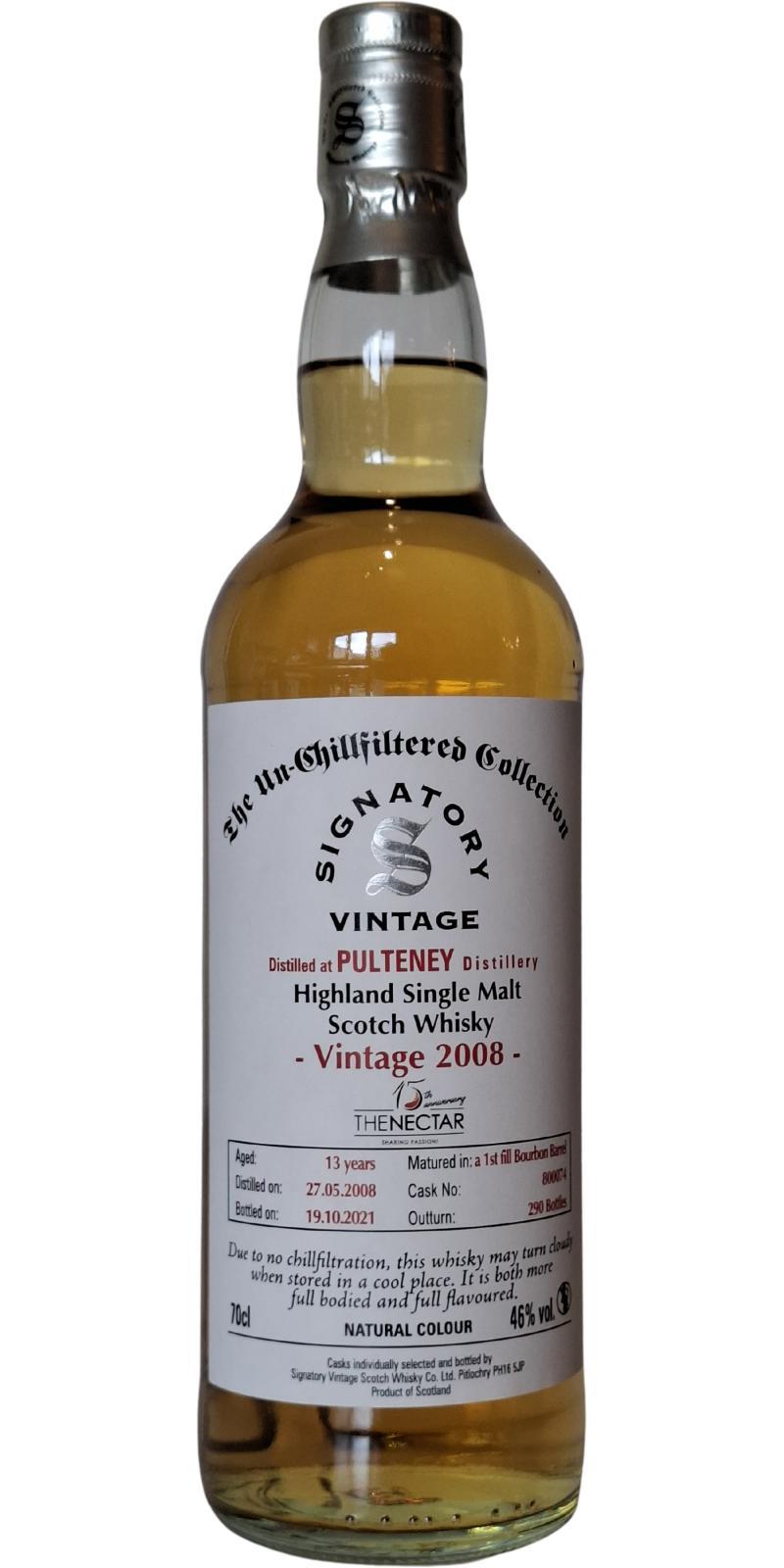 Old Pulteney 2008 SV  The Un-Chillfiltered Collection