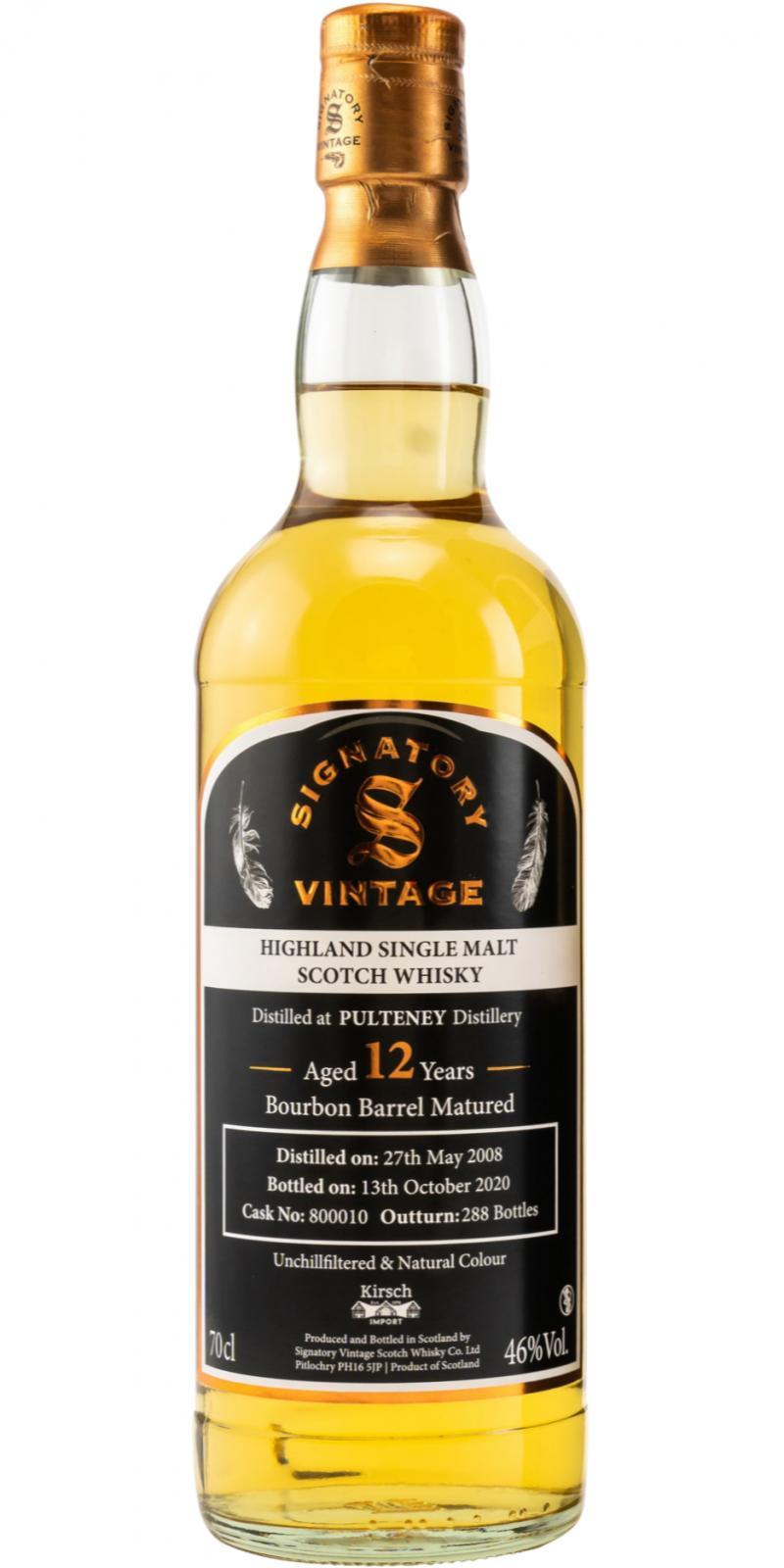 Old Pulteney 2008 SV  Vintage Collection