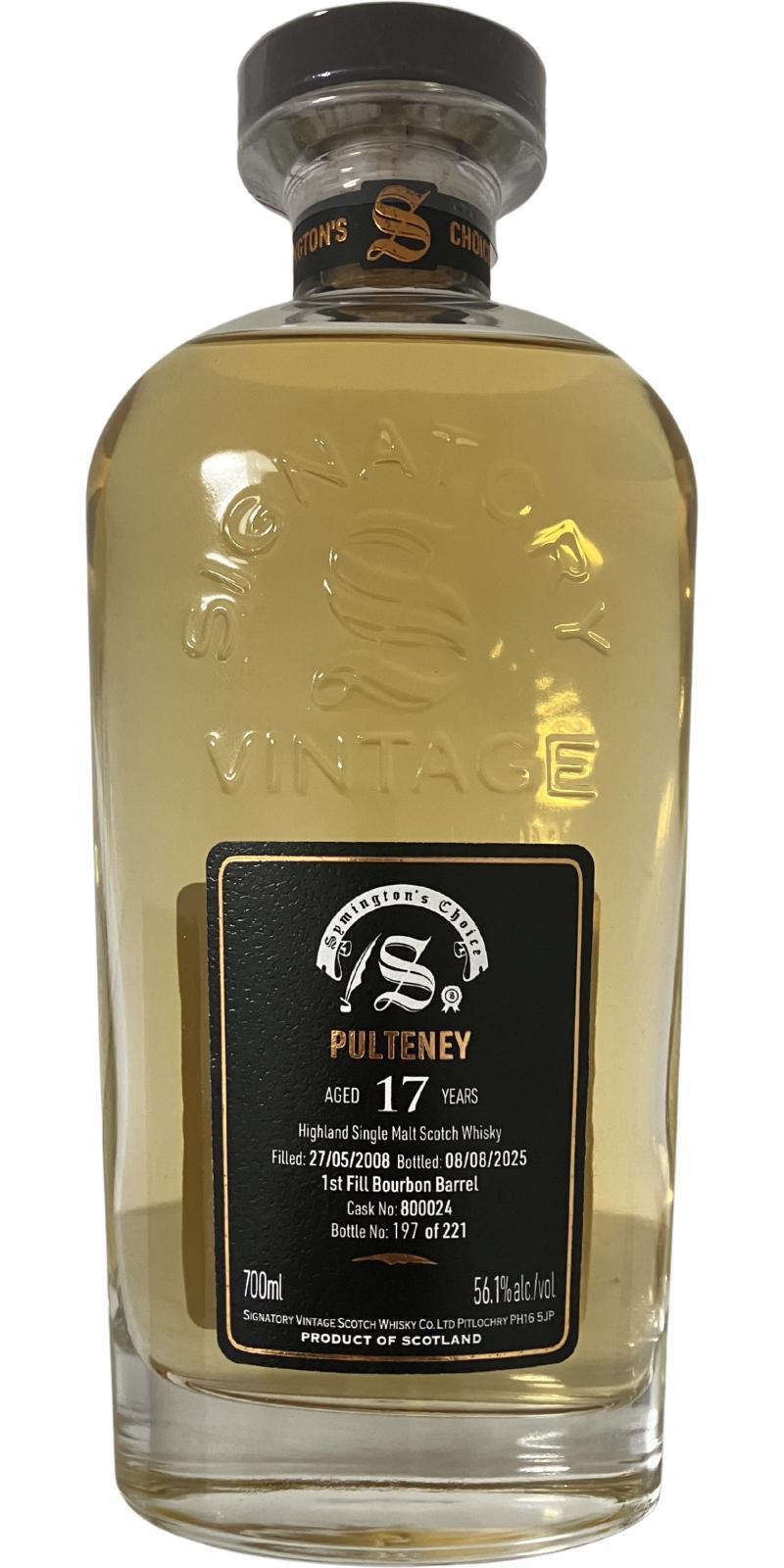 Pulteney 2008 SV  Cask Strength Collection - Symington’s Choice