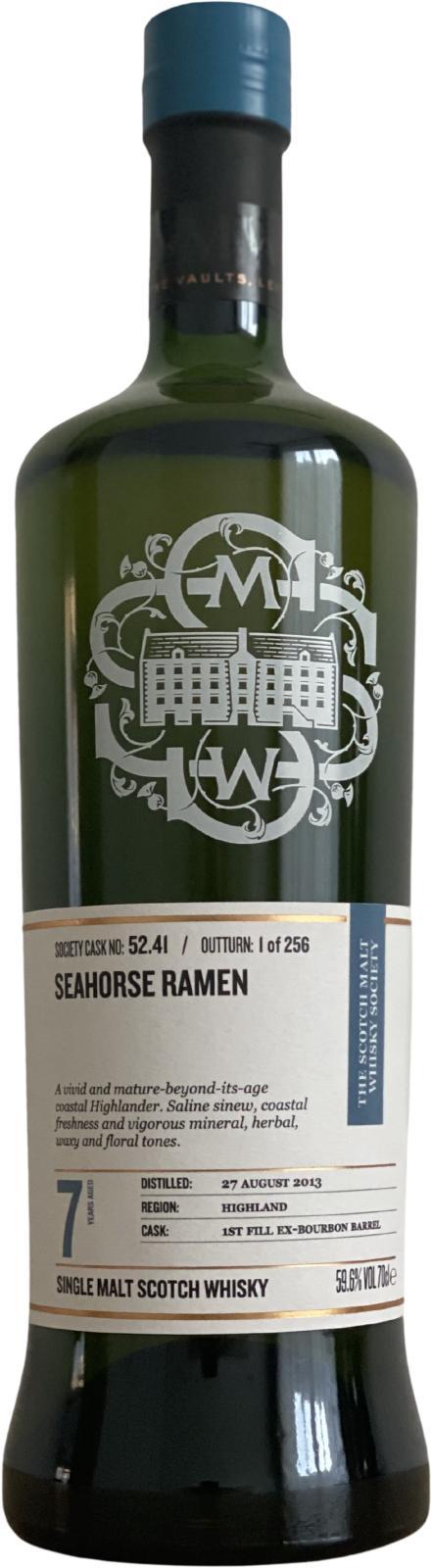 Old Pulteney 2013 SMWS 52.41  Seahorse ramen