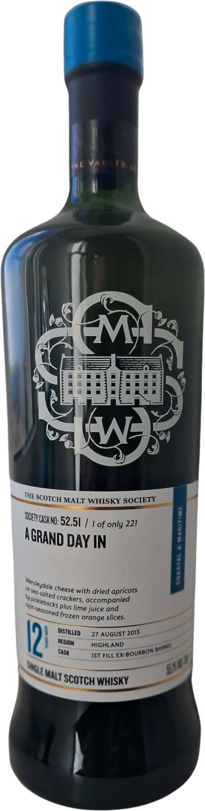 Old Pulteney 2013 SMWS 52.51  A grand day in