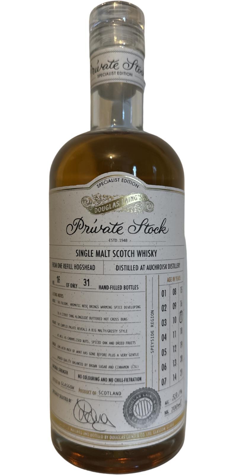 Auchroisk 17-year-old DL Private Stock